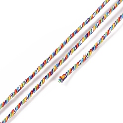 Разноцветный Хлопковый шнур макраме, плетеная веревка, с пластиковой катушкой, для настенного крепления, ремесла, Подарочная упаковка, красочный, 1 мм, около 30.62 ярдов (28 м) / рулон