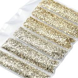 Platinum & Golden DIY Nail Art Decoration Mini Glass Beads, Tiny Caviar Nail Beads, Platinum & Golden, 1.5~2mm
