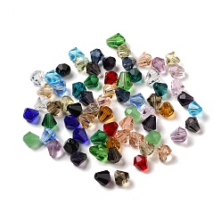 Mixed Color Glass Imitation Austrian Crystal Beads, Faceted, Diamond, Mixed Color, 8x7.5mm, Hole: 0.9mm