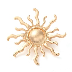 Golden Sun Brooch, Alloy Badge for Men Women, Golden, 45.5x45.5x4mm