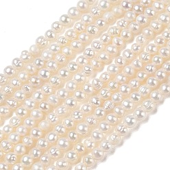 Beige Natural Cultured Freshwater Pearl Beads Strands, Grade 2A, Potato, Beige, 3~3.5mm, Hole: 0.5mm, about 108~109pcs/strand, 13.78''(35cm)