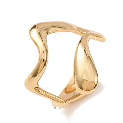 Golden Irregular 304 Stainless Steel Cuff Open Rings, Ion Plating(IP), Golden, 22mm, Inner Diameter: 19mm