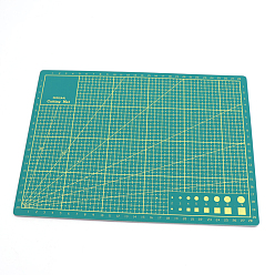 Sea Green Double Sided PVC Cutting Mat Pad, Rectangle, for Ceramic & Clay Tools, Sea Green, 30x22cm