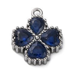 Темно-Синий 304 кубический стальные подвески из нержавеющей диоксида циркония, , темно-синий, 13.5x11.5x3 мм, отверстие : 1.2 мм