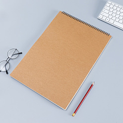 Цвет Древесины Бумага эскиз книга пустой блокнот, с обложкой из крафт-бумаги, прямоугольник с 60-страницей, деревесиные, 42x29.7x1 см