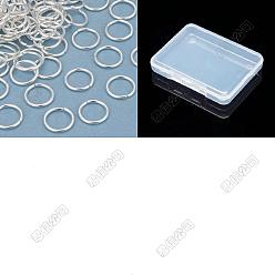 Plaqué 925 Argent Sterling 100 pcs anneaux de saut en laiton de placage en rack, Anneaux ouverts, plaqué longue durée, 925 argent sterling plaqué, 10x1mm, Jauge 18, diamètre intérieur: 8 mm