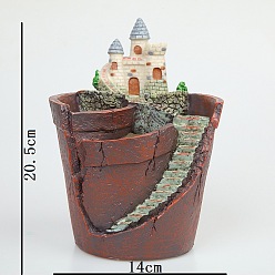 castle Nordic creative round succulent small flower pot lazy succulent pot succulent mini cartoon resin flower pot