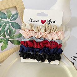 Satin Bright Color Series Colorful Satin Hair Tie Set - Elegant and Versatile Hair Accessories for Ponytails and Buns.