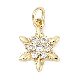 Настоящее золото 18K Стойка металлическая латунная микропрофилированная кубическая циркония подвески, без свинца и без кадмия, долговечный, прелести снежинки, с целью перехода в кольце, реальный 18 k позолоченный, 15.5x11.5x3 мм