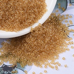 (RR133L) Transparent Topaz Миюки круглые бусины рокайль, японский бисер, 8/0, (rr 133 l) прозрачный топаз, 8/0, 3 мм, отверстие : 1 мм, Около 422~455 шт / 10 г