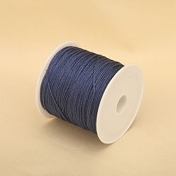 Steel Blue 50M Nylon Thread, Chinese Knot Cord, for Jewelry Making, Steel Blue, 0.8mm, about 54.68 Yards(50m)/Roll