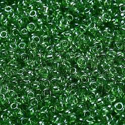 Зеленый лайм Fgb 6/0 круглый стеклянный бисер класса А, прозрачные цвета lustered, зеленый лайм, 6/0, 4x3 мм, отверстие : 1 мм, Около 4500 шт / фунт