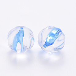 Royal Blue Transparent Acrylic Beads, Pumpkin, Royal Blue, 17.5x16mm, Hole: 1.8mm, about 183pcs/500g