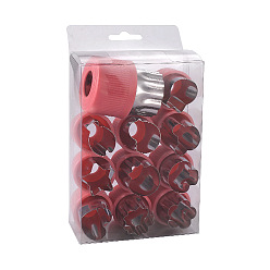 Индийский Красный 430 формочки для печенья из нержавеющей стали, с полипропиленовой защитной крышкой, смешанный, Индийская красная, 25~38x40~52 мм, 12 шт / комплект