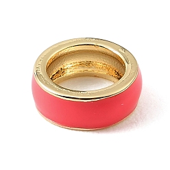 Purpur Zwischenperlen aus Messing-Emaille, langlebig überzogen, cadmiumfrei und bleifrei, echt 18 k vergoldet, Gestell, Purpur, 11x4 mm, Bohrung: 7.5 mm