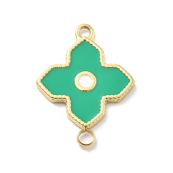 Морско-зеленый 304 эмалированные подвески из нержавеющей стали, цветок ссылки, ионное покрытие (ip), реальный 14 k позолоченный, цвета морской волны, 24x18x2 мм, отверстие : 2 мм