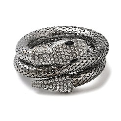 Gunmetal Alloy Popcorn Chain Bracelets, Rhinestone Snake Bracelet, Gunmetal, Inner Diameter: 2 inch(5.1cm)