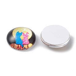 Moon Glass Stickers, Self Adhesive Craft Stickers, Half Round, Moon Pattern, 12x4mm