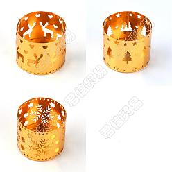 Mixed Patterns PandaHall Elite 3Pcs 3 Style Iron Candle Holder, for Home Decorations, Hollow Column, Golden, Mixed Patterns, 60.5x52mm, Inner Diameter: 60mm, 1pc/style