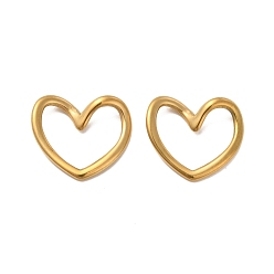 Golden 304 Stainless Steel Linking Rings, Twisted Heart, Golden, 15x17.5x3.5mm, Inner Diameter: 7x13.5mm