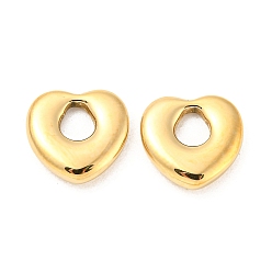 Real 14K Gold Plated 304 Stainless Steel Charms, Heart Charm, Real 14K Gold Plated, 12x12x3mm, Hole: 5x4mm
