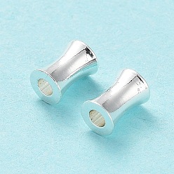 Серебро Экологичные латунные бусины, без кадмия и без свинца, бамбук совместное, серебряные, 6x4 мм, отверстие : 1.8 мм