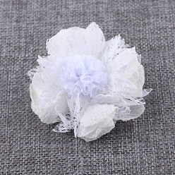 Blanc Fleur en tissu pour accessoires de cheveux diy, fleurs d'imitation pour chaussures et sacs, blanc, 65mm