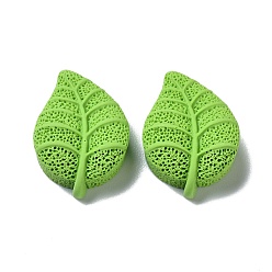 Lime Resin Cabochons, DIY Hair Accessories, Leaf, Lime, 22x16x7.5mm