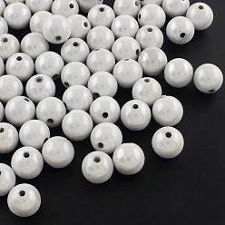 Silver Spray Painted Acrylic Beads, Miracle Beads, Round, Bead in Bead, Silver, 12mm, Hole: 2mm, about 560pcs/500g
