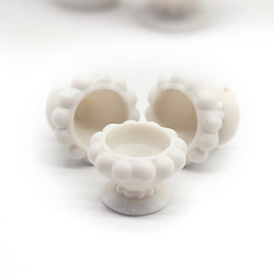 (404) Непрозрачное AB Кислое яблоко Миниатюрная модель пустого цветочного горшка для кукольного домика, пластиковый завод ландшафтный уличный цветок трава алтарные наборы, цветочный белый, 15x10 мм