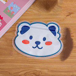 Медведь Пластиковые пакеты с застежкой-молнией в форме животных и принтом ювелирных изделий, многоразовые упаковочные пакеты, верхнего уплотнения, самоклеящиеся пакеты для конфет, медведь, 10x13.8 см