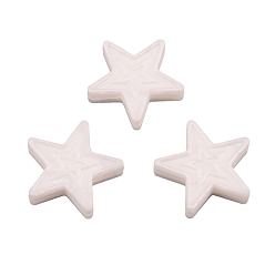 White Star Food Grade Silicone Beads, Silicone Teething Beads, White, 30x9mm