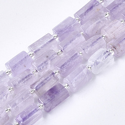 Amethyst Natural Amethyst Beads Strands, Faceted, Column, 8~11x6~8x5~7mm, Hole: 1mm, about 15~17pcs/strand, 7.28~7.48 inch