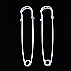 Белый Окрашенного распылением булавки железа, для броши делает, килт иглы, белые, 75x17x6 мм, отверстие : 4.5 мм, штифты : 1.5 мм