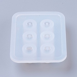 White Silicone Bead Molds, Resin Casting Molds, For UV Resin, Epoxy Resin Jewelry Making, Abacus, White, 8.2x7.1x1.2cm, Hole: 2.5mm, Inner Size: 16mm