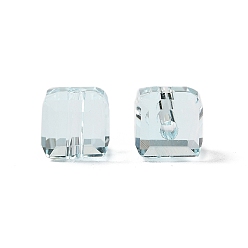 Светло-Голубой K9 стеклянные имитации австрийских хрустальных бусин, граненые, квадратный, Небесно-голубой, 6x6x6 мм, отверстие : 1.5 мм