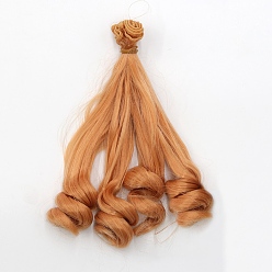 Sandy Brown High Temperature Fiber Long Hair Short Wavy Hairstyles Doll Wig Hair, for DIY Girl BJD Makings Accessories, Sandy Brown, 7.87~39.37 inch(20~100cm)