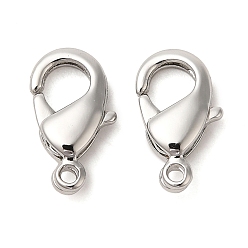 Платина Стойки обшивки латунь когтя омара застежками, долговечный, без свинца и без кадмия, платина, 10x5.5x2 мм, отверстие : 1 мм