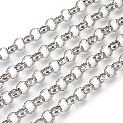 Stainless Steel Color 304 Stainless Steel Rolo Chains, Belcher Chain, Unwelded, Stainless Steel Color, 9mm
