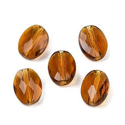 Седло Коричневый Стекло имитация австрийских хрустальных бусин, овальные, граненые, седло коричневый, 8x6.5x3.5 мм, отверстие : 1.2 мм