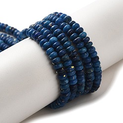 Royal Blue Natural Dolomite Beads Strands, with Synthetic Opal, Dyed, Rondelle, Royal Blue, 4x2mm, Hole: 0.7mm, about 177pcs/strand, 15.94''(40.5cm)