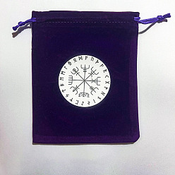 Mot Pochettes avec cordon de rangement de bijoux en velours runes, sacs à bijoux rectangulaires, pour le stockage d'articles de sorcellerie, mot, 15x12 cm