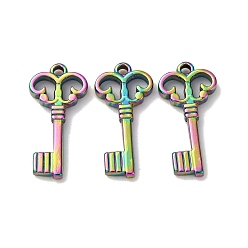 Rainbow Color 304 подвески из нержавеющей стали, брелок для ключей, ионное покрытие (ip), Радуга цветов, 21.5x10.5x2.5 мм, отверстие : 1.5 мм