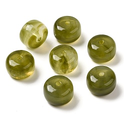 Olive Transparent Acrylic Beads, Barrel, Olive, 14.5x10mm, Hole: 2mm, about 310pcs/500g