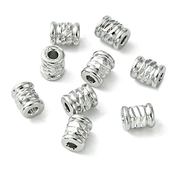 Real Platinum Plated Brass Beads, Column, Real Platinum Plated, 3.5x4mm, Hole: 1.2mm
