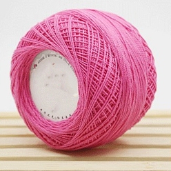 Deep Pink 45g Cotton Size 8 Crochet Threads, Embroidery Floss, Yarn for Lace Hand Knitting, Deep Pink, 1mm