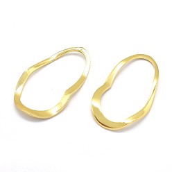 Real 18K Gold Plated Brass Linking Rings, Lead Free & Cadmium Free & Nickel Free, Oval, Real 18K Gold Plated, 28x16.5x1mm
