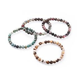 Mixed Stone Natural Gemstone Stretch Bracelets, 2 inch(5.2cm)