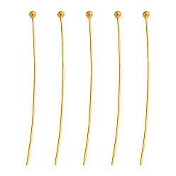 Golden Brass Ball Head pins, Cadmium Free & Nickel Free & Lead Free, Golden, 39x0.5mm, 24 Gauge, Head: 2mm