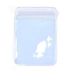 Light Blue Rectangle PVC Zip Lock Bags, Resealable Packaging Bags, Self Seal Bag, Light Blue, 16x11cm, Unilateral Thickness: 4.5 Mil(0.115mm)